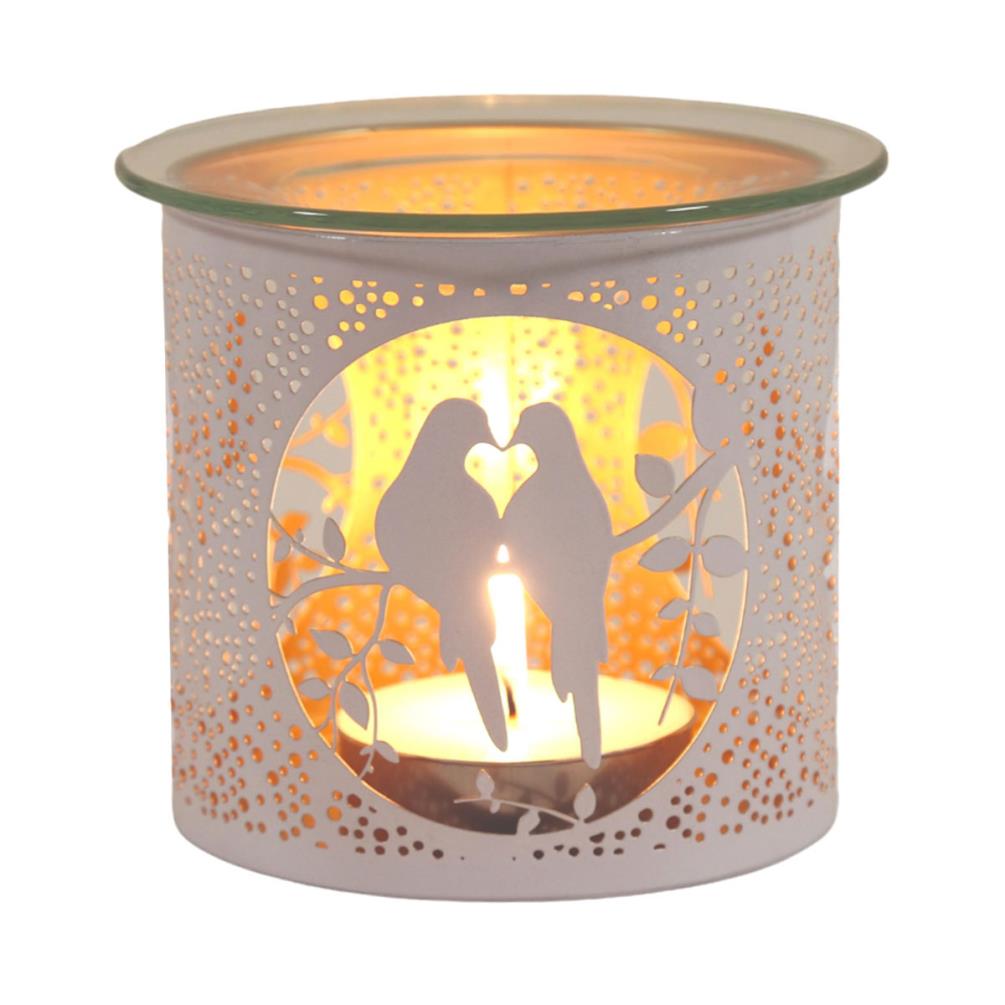 Aroma White & Gold Doves Jar Sleeve & Wax Melt Warmer £6.29